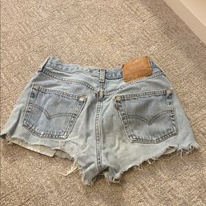 Levis 501 light wash cutoff shorts